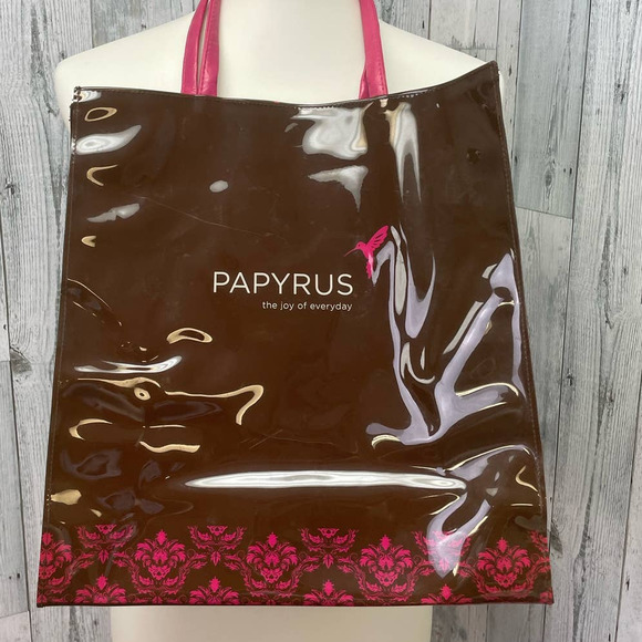 Papyrus The Joy Of Everyday Hummingbird Shiny Vinyl Plastic Handbag Tote Bag - Picture 1 of 6